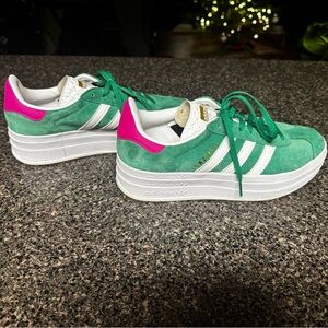 Adidas Originals Gazelle Bold Green & Pink